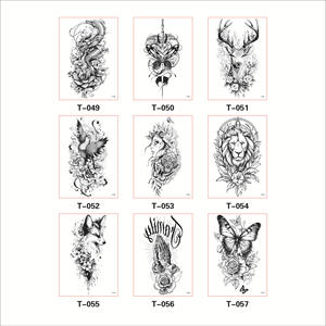 Adesivi per Tatuaggi Temporanei all'Ingrosso, Nuovo Stile Floreale in Bianco <span class=keywords><strong>e</strong></span> Nero per Braccio, Design Sketch - Product Image 3