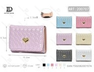 Portafoglio da donna a tre ante in materiale PU, lunghezza corta, stile minimalista, chiusura pieghevole - Product Image 1