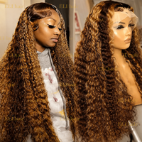 Peluca frontal de encaje HD 13x4 13x6 al por mayor con reflejos # Pelucas de Cabello Humano Brasileño Virgen con Cutícula Alineada, Color Marrón/Rubio 4/27