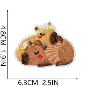 Nouvelles écussons thermocollants brodés motif Capybara dessin animé et soleil pour sacs et accessoires DIY - Product Image 6