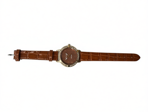 Orologio da Donna Elegante con Cinturino in Pelle, Display Data, Movimento al Quarzo Analogico, Quadrante Rotondo 30mm, Cassa in Lega, Chiusura a Fibbia - Product Image 1