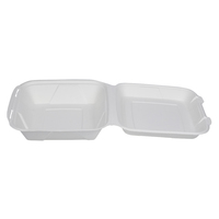 Boîte à clapet de bagasse blanche de 9*9 pouces sans PFAS congelable au micro-ondes avec couvercle à charnière Conteneurs à assiettes jetables