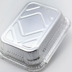 10 20 50 PCS Food Grade Disposable Small Aluminum <b>Foil</b> Food <b>Containers</b> Rectangle Aluminium <b>Foil</b> Baking Pan/Trays with Lids - Product Image 1