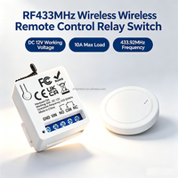 Interrupteur à distance sans fil universel 433 MHz, relais DC 12V 10A, mini émetteur RF, automatisation domestique, portée 50 m pour éclairage/garage