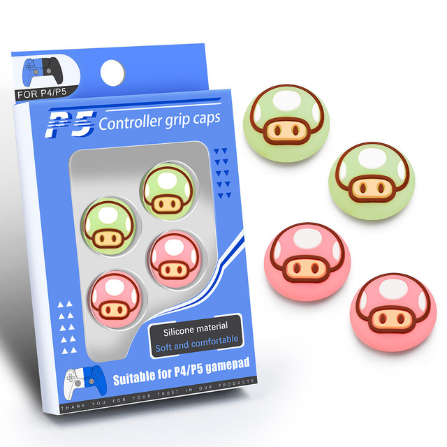 Cute Luminous Silicone Analog Stick Caps Cover Thumb Grip for PS5/4 & for Xbox Series X/S Controllers Game Accessories