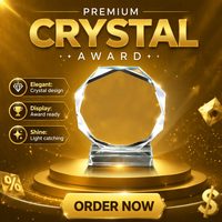 Koleksi Yiwu K9 Kristal Tahan Air Terukir Laser Dapat Disesuaikan Premium Bertema Olahraga Cetak Letterpress Piala Penghargaan Suvenir