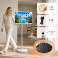 Écran intelligent portable de 22, 24 et 32 pouces avec roulettes, téléviseur intelligent mobile, moniteur tactile sans fil pour la diffusion en direct