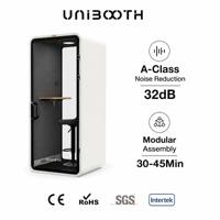 Cabina Insonorizada Ignífuga con Ventilación de 60s, Reducción de Ruido de 32dB, ISO 23351-1, Instalación Modular de 30-45 Minutos