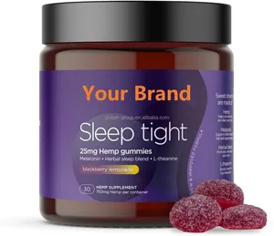 OEM Sleep Gummies with Hemp Extract Melatonin 3mg L-Theanine Botanicals Relax Asleep Fast Longer BlackBerry Lemonade