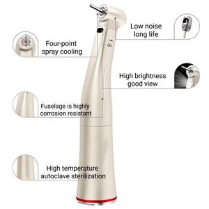 TI Max X95L Dental 1:5 aumento de velocidad anillo rojo contraángulo pieza de mano con fibra óptica cuerpo de titanio inoxidable para FG Bur