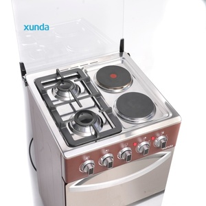 Cuisinière autonome Xunda avec 4 brûleurs, 2 plaques chauffantes électriques <span class=keywords><strong>et</strong></span> 2 brûleurs à <span class=keywords><strong>gaz</strong></span>, <span class=keywords><strong>four</strong></span> à <span class=keywords><strong>gaz</strong></span> intégré – Fournisseur d'usine - Product Image 5
