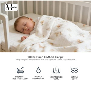 Pannolini in <span class=keywords><strong>cotone</strong></span> organico certificato GOTS, in maglia, stile crêpe, per schiacciare il veleno, coperte avvolgenti, delicati sulla pelle, non tossici, in <span class=keywords><strong>cotone</strong></span> pettinato, stile incrociato - Product Image 4