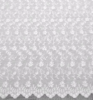 Tissu brodé en coton de haute qualité, extensible, antistatique, résistant à l'abrasion, perforé, à bords ondulés, motif losanges, motif tournesol