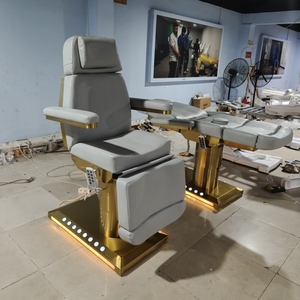 Foshan Factory Modern Gold Base Hair Salon Furniture 3/4 Motors Electric Beauty Bed Massage Table Facial Bed - Product Image 5