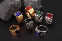 Bague personnalisée de qualité supérieure pour hommes, plaquée or, bijoux pour homme, bague en acier inoxydable gravée au laser avec logo, pour hommes