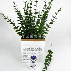 Bouquet de feuilles d'eucalyptus artificielles 30cm-100cm Vert foncé Vert clair Plastique poudré Décoration intérieure - Product Image 3