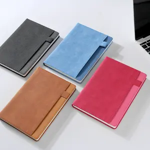 Hard Cover Hand Made Office Writing Notebook With Pen Holder Pocket