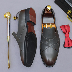 New style fashionable and versatile business formal British-style men's casual leather loafers with <b>padded</b> soles - Product Image 6