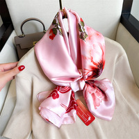 Élégants foulards en soie polyester à motif chaîne, légers pour l'été, châles de plage pour femmes, grands foulards doux effet soie
