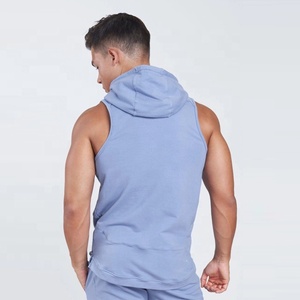 Sudadera sin mangas para hombre, transpirable, de poliéster/algodón, para invierno, para exteriores, lisa, de secado rápido, cortavientos, ecológica, para gimnasio, deporte, musculación - Product Image 2