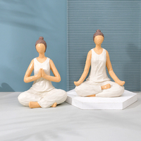 Statue de méditation élégante en résine, cadeau zen apaisant, décoration artistique pour salle de thé, accent artistique pour la maison