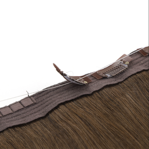 Virgin Remy Human <b>Hair</b> <b>Halo</b> <b>Hair</b> Extensions No Tape No Glue Adjustable Width 12-40Inch Balayage Highlight Color For Women <b>Hair</b> . - Product Image 4