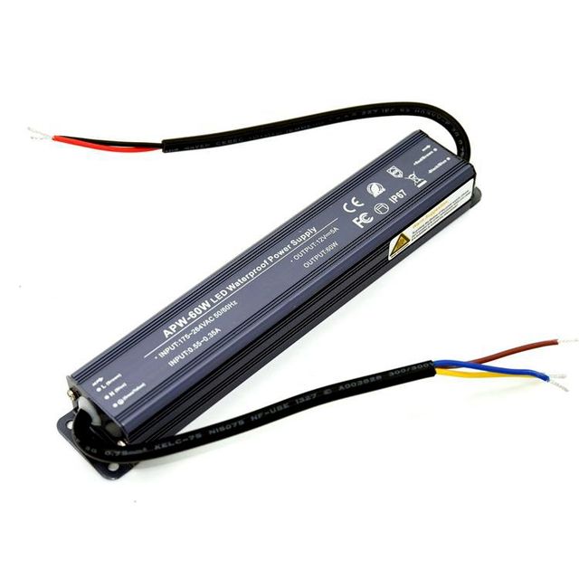 Top Quality 12V 5A Waterproof Power Supply 12V 60W LED Driver 24V 2.5A IP67 Power Supply 24V 60W LED Driver with Slim Type