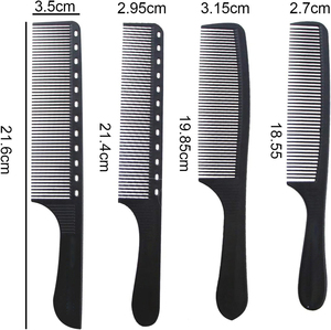 หวีคาร์บอนไฟเบอร์ทนความร้อนสำหรับช่างตัดผมมีอุณหภูมิสูงป้องกันไฟฟ้าสถิตย์ออกแบบได้ตามต้องการ - Product Image 2