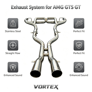 Vortex SS304 Stainless Straight Through Exhaust Pipe For Benz AMG GT GTS Direct Bolt-On Racing Mid Pipe <b>Kit</b> - Product Image 1