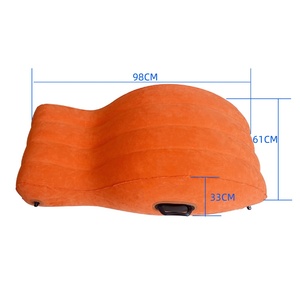 Factory Wholesale PVC Flocking <b>Inflatable</b> Movie Chair Couch <b>Sofa</b> Good Quality One Seat for Hotel Use - Product Image 2