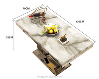 Table de mariage en marbre avec pieds en acier inoxydable, Design d'amour, meubles de salle à manger, ensemble de Table à manger