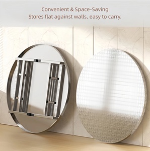 Stainless Steel Modern <strong>Extendable</strong> Foldable Dining Room Furniture <strong>Table</strong> Bold <strong>Legs</strong> Design for Hotel Apartment Use No Assembly - Product Image 4
