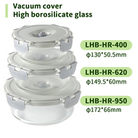 Conteneurs de conservation alimentaire en verre sous vide de haute qualité, bocaux de cuisine en silicone pour animaux de compagnie, couvercles, compatibles micro-ondes, camping, logo personnalisé en vrac