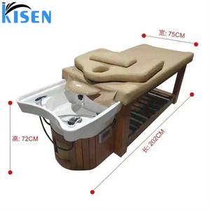 KISEN Fauteuil de lavage de cheveux professionnel pour salon de coiffure, inclinable à 360°, avec fonction spa capillaire et vapeur, en gros - Product Image 3