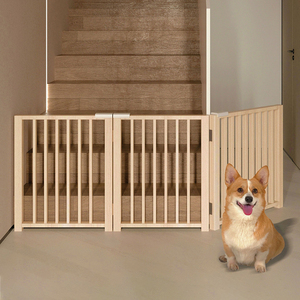 <strong>Wooden</strong> Safety <strong>Gate</strong> for <strong>Dog</strong> Barrier Foldable <strong>Stair</strong> <strong>Gate</strong>_4 Panels - Product Image 3