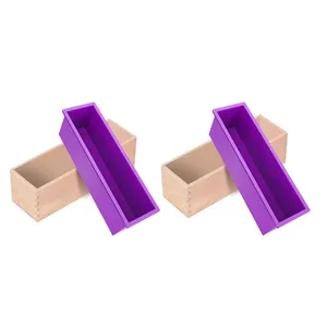 Le kit de moule à pain rectangulaire Flexible personnalisé est livré avec des boîtes à savon en bois pour savon fait maison boîte artisanale en bois pour cadeaux