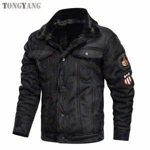 เสื้อแจ็คเก็ตหนังผู้ชาย TONGYANG แฟชั่นมอเตอร์ไซค์ มีซิปและกระเป๋าเสื้อ สไตล์วินเทจ หนัง PU เสื้อแจ็คเก็ตนักขี่มอเตอร์ไซค์หนังเทียม - Product Image 2