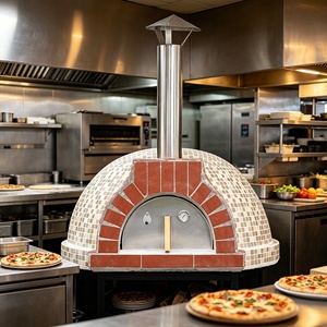 Four à pizza au bois <span class=keywords><strong>d</strong></span>'extérieur avec base en pierre, <span class=keywords><strong>d</strong></span>ôme en céramique pour balcon domestique, usage domestique - Product Image 1