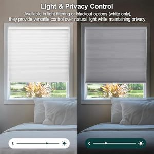 Tende Plissettate Parasole a Rullo per <span class=keywords><strong>Finestra</strong></span> in Tessuto Oscurante Smart Senza Fili a Nido d'Ape - Product Image 4