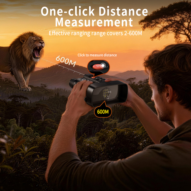Outdoor Rangefinder Night Vision Binocular Long Range Digital Zoom Infrared for Hunting Wildlife Observation Accurate OEM