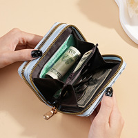 Dompet Koin Wanita dengan Resleting, Sederhana, Modis, Bahan PU, Lapisan Poliester, Dompet Genggam