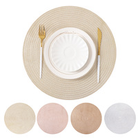 Set de table rond nordique en PVC creux de 15 pouces, style occidental, résistant à la chaleur et antidérapant