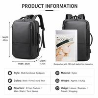 Sac à dos professionnel pour ordinateur portable, ergonomique, grande capacité, extensible, avec port USB