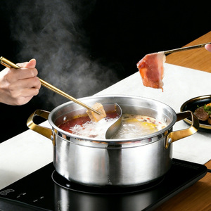 Marmite en acier inoxydable 6,1L 10L grande capacité à double compartiment pour réunions familiales, compatible induction - Product Image 2