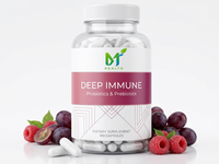 Capsules de Probiotiques et Prébiotiques OEM Deep Immune - 180 Comprimés - Équilibre Digestif