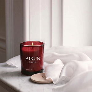 เทียนหอมถั่วเหลืองในขวดแก้วพร้อมน้ำมันหอมระเหยจาก AIKUN Supplier สำหรับตกแต่งงานแต่งงาน งานปาร์ตี้ และงานอีเว้นท์ต่างๆ - Product Image 3
