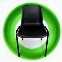 Chaise de conférence empilable moderne en gros, siège en plastique PP, structure en acier, sans accoudoirs, pour salle de réunion et école