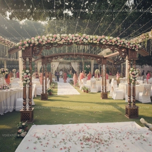 Mandap de Boda Real Indio de Madera de Teca Tallado a Mano – Decoración Tradicional para Escenarios de Bodas al Aire Libre - Product Image 3