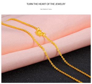 מותאם אישית טהור אמיתי טהור 24 קראט זהב צהוב o בצורת שרשרת ברק - Product Image 4