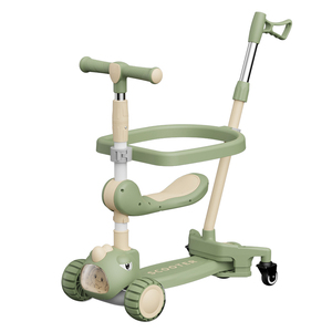 Monopattino Triciclo Pieghevole 3-in-1 per Bambini con Sedile Musicale Regolabile, Ruote in PU e Sensore Intelligente - Product Image 1
